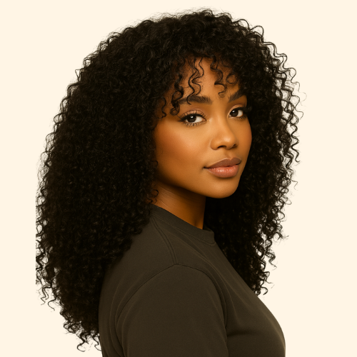 CURLY NATURAL BLACK WIG